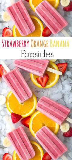 Strawberry Orange Banana Popsicles