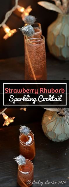 Strawberry Rhubarb Sparkling Cocktail