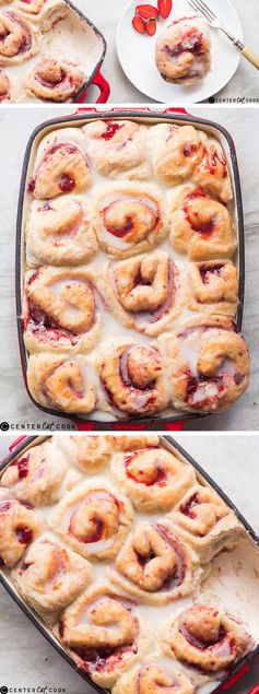 Strawberry Rolls with a Rum Glaze