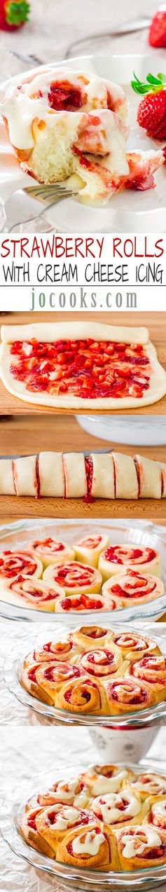 Strawberry Rolls with Cream Cheese Icing