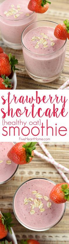 Strawberry Shortcake Smoothie (Healthy Oat Smoothie