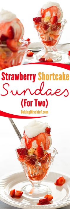 Strawberry Shortcake Sundaes for Two