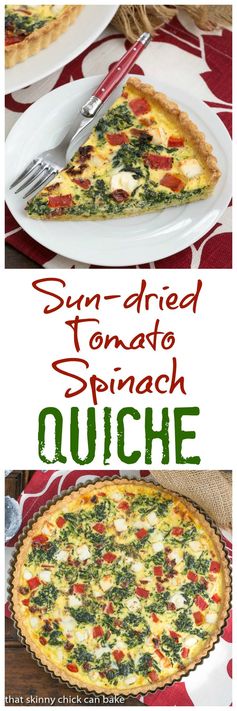 Sun-dried Tomato and Spinach Quiche #SundaySupper