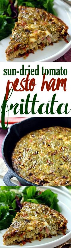 Sun-Dried Tomato Pesto Ham Frittata