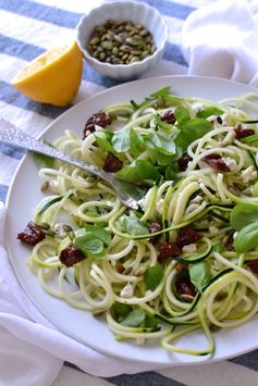 Sun-Dried Tomatoes and Goats Cheese Spiralized Zucchini Salad