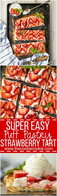 Super Easy Puff Pastry Strawberry Tart