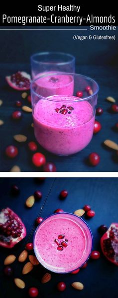 Super Healthy Pomegranate-Cranberry-Almonds-Smoothie