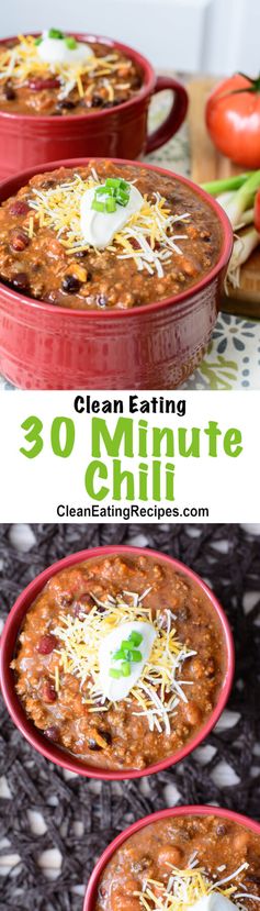 Super Quick 30 Minute Chili Recipe (Gluten Free, Clean Eating