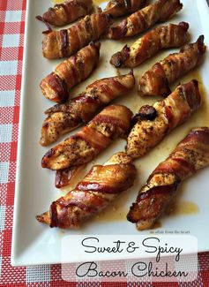 Sweet & Spicy Bacon Wrapped Chicken