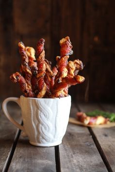 Sweet and Savory Cheesy Bacon Wrapped Puff Pastry Straws