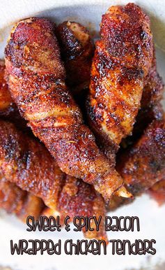 Sweet and Spicy Bacon Wrapped Chicken Tenders