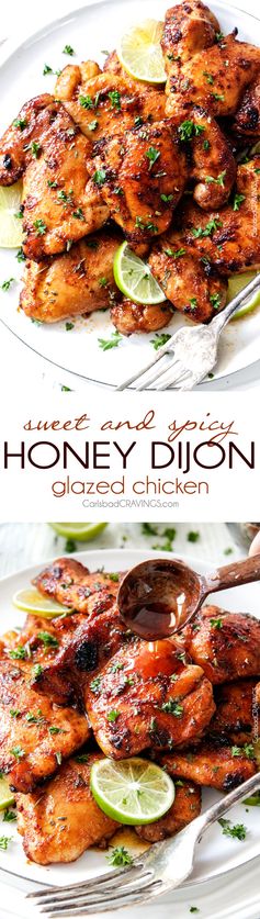 Sweet and Spicy Honey Dijon Glazed Chicken