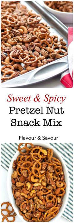 Sweet and Spicy Pretzel Nut Snack Mix