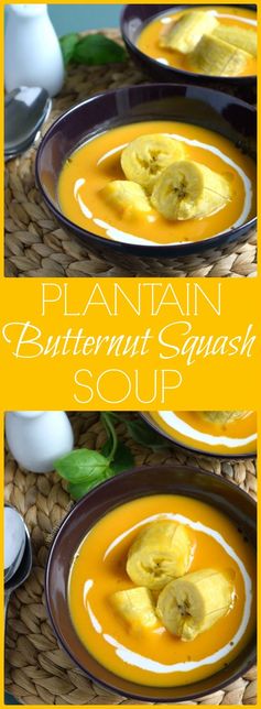 Sweet Boiled Plantains and Butternut Squash Soup