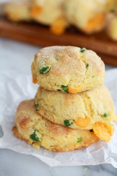 Sweet Honey Jalapeño Cheddar Cornbread Biscuits