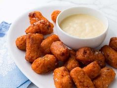 Sweet Potato and Bacon Tots with Creamy Mustard Dipping Sauce