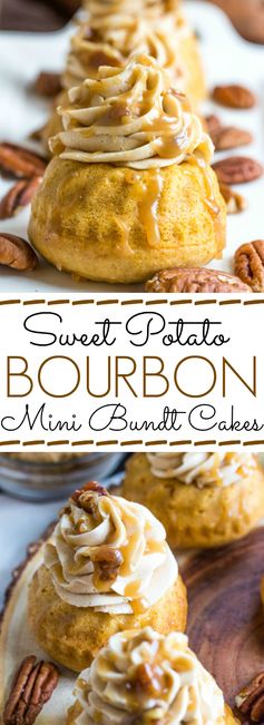 Sweet Potato Bourbon Mini Bundt Cakes