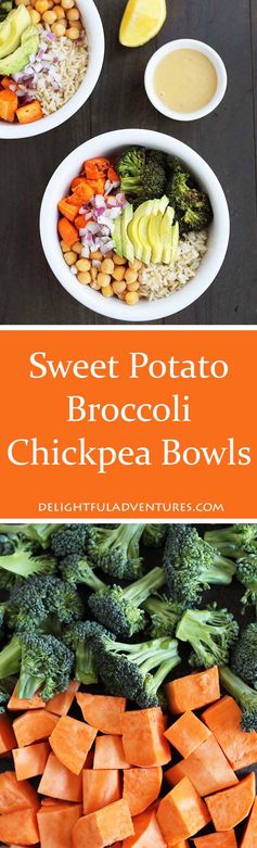 Sweet Potato Broccoli Chickpea Bowls