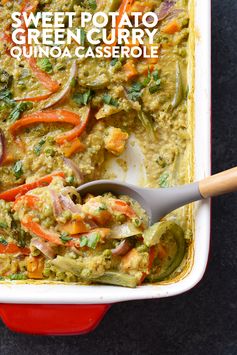 Sweet Potato Green Curry Quinoa Casserole