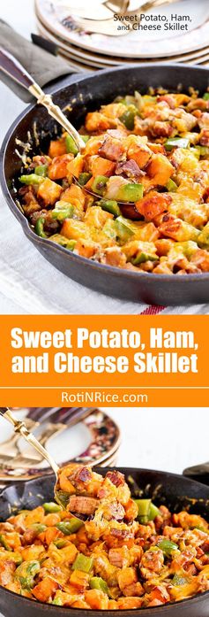 Sweet Potato, Ham, and Cheese Skillet