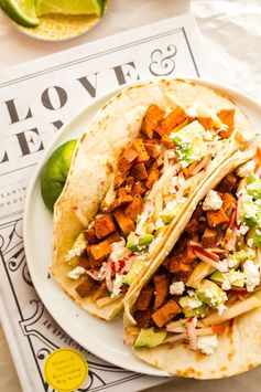 Sweet Potato Tacos with Apple Radish Slaw