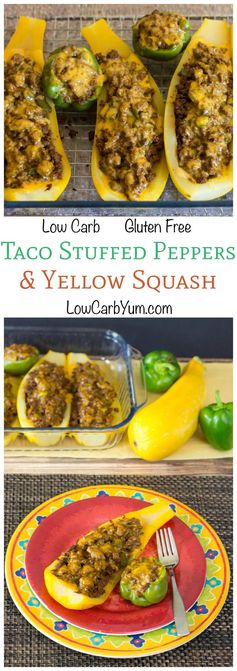 Taco Stuffed Peppers and Yellow Squash