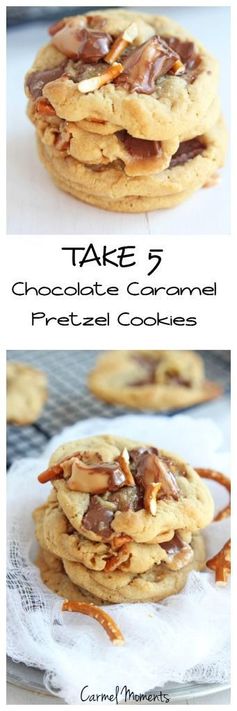 Take 5 Chocolate Caramel Pretzel Cookies