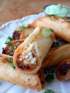 Taquitos with Avocado Dipping Sauce