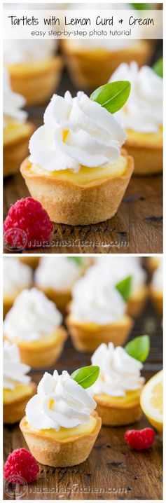 Tartlets with Lemon Curd and Whipped Cream (Korzinki