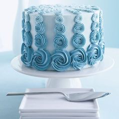 Teal Rosette Ombre Cake