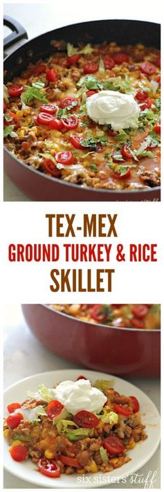 Tex-Mex Ground Turkey and Rice Skillet