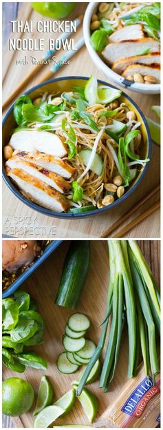 Thai Chicken Noodle Bowl with Peanut Sauce