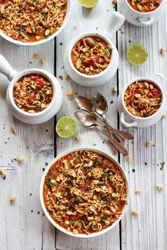 Thai Peanut Chicken and Ramen Noodle Soup