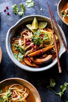 Thai Pomegranate Chicken Khao Soi Noodle Soup