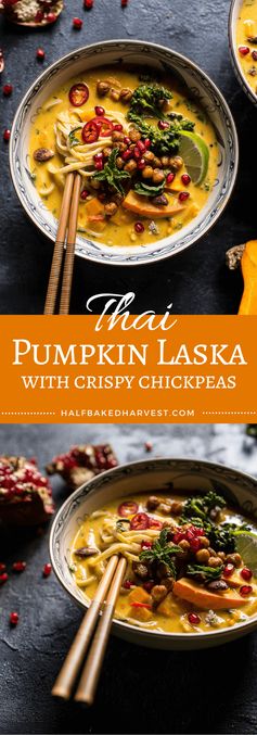 Thai Pumpkin Laksa with Crunchy 