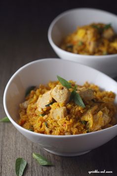 Thai Red Curry Fried Rice with Chicken