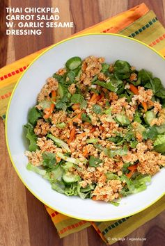 Thai Salad with Chickpea Carrot Crumble & Garlic Soy Dressing