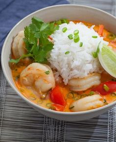 Thai Shrimp Soup with Coconut, Lemongrass & Red Curry