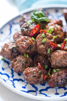 Thai Spiced Sticky Basil Meatballs