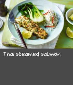 Thai steamed salmon