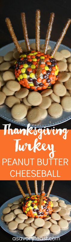 Thanksgiving Turkey Peanut Butter Cheeseball