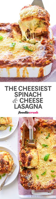 The Cheesiest Spinach and Cheese Lasagna