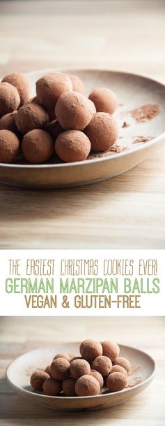 The easiest Christmas Cookies ever - German Marzipan Balls (vegan & gluten-free