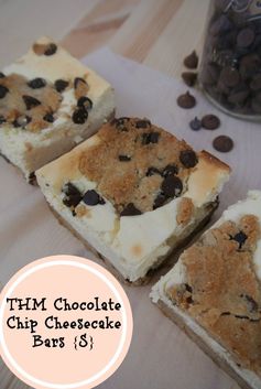 THM (S Chocolate Chip Cookie Cheesecake Bars (Sugar-Free, Grain-Free + Low-Carb