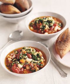 Three-Bean Chili With Spring Pesto