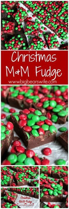 Three Ingredient Christmas M&M Fudge