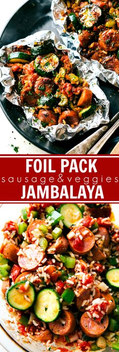 Tin Foil Sausage and Veggies Jambalaya