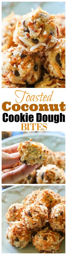 Toasted Coconut Cookie Dough Bites