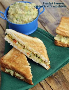 Toasted Hummus Sandwich with Vegetables