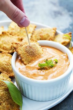 Toasted Ravioli with Cheesy Marinara Sauce